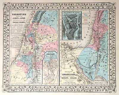 Palestine under the Judges and Kings---Routes of the Israelites