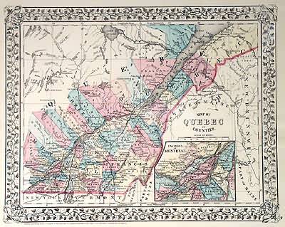 Map of Quebec in Counties