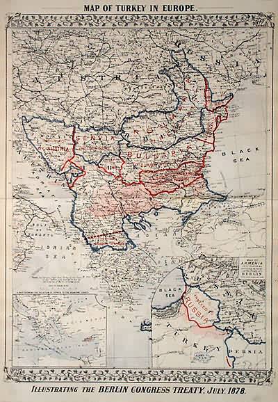 Map of Turkey in Europe with an inst map of Armenia