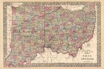 County and Township Map of the States of Ohio and Indiana