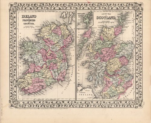 Ireland in Provinces and Counties. County Map of Scotland