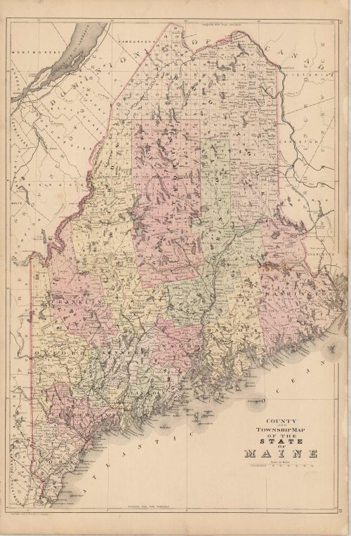 County & Township Map of the State of Maine