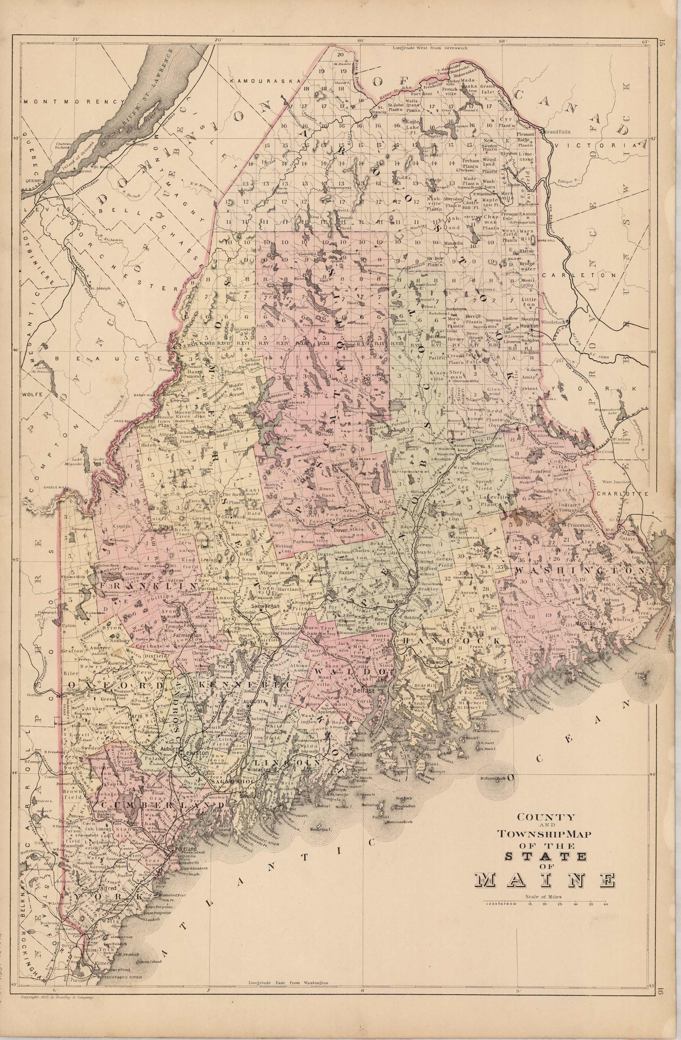 County & Township Map of the State of Maine County & Township Map of the State of Maine