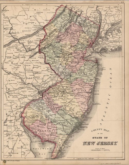 County Map of the State of New Jersey