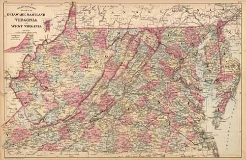 County and Township Map of the States of Delaware