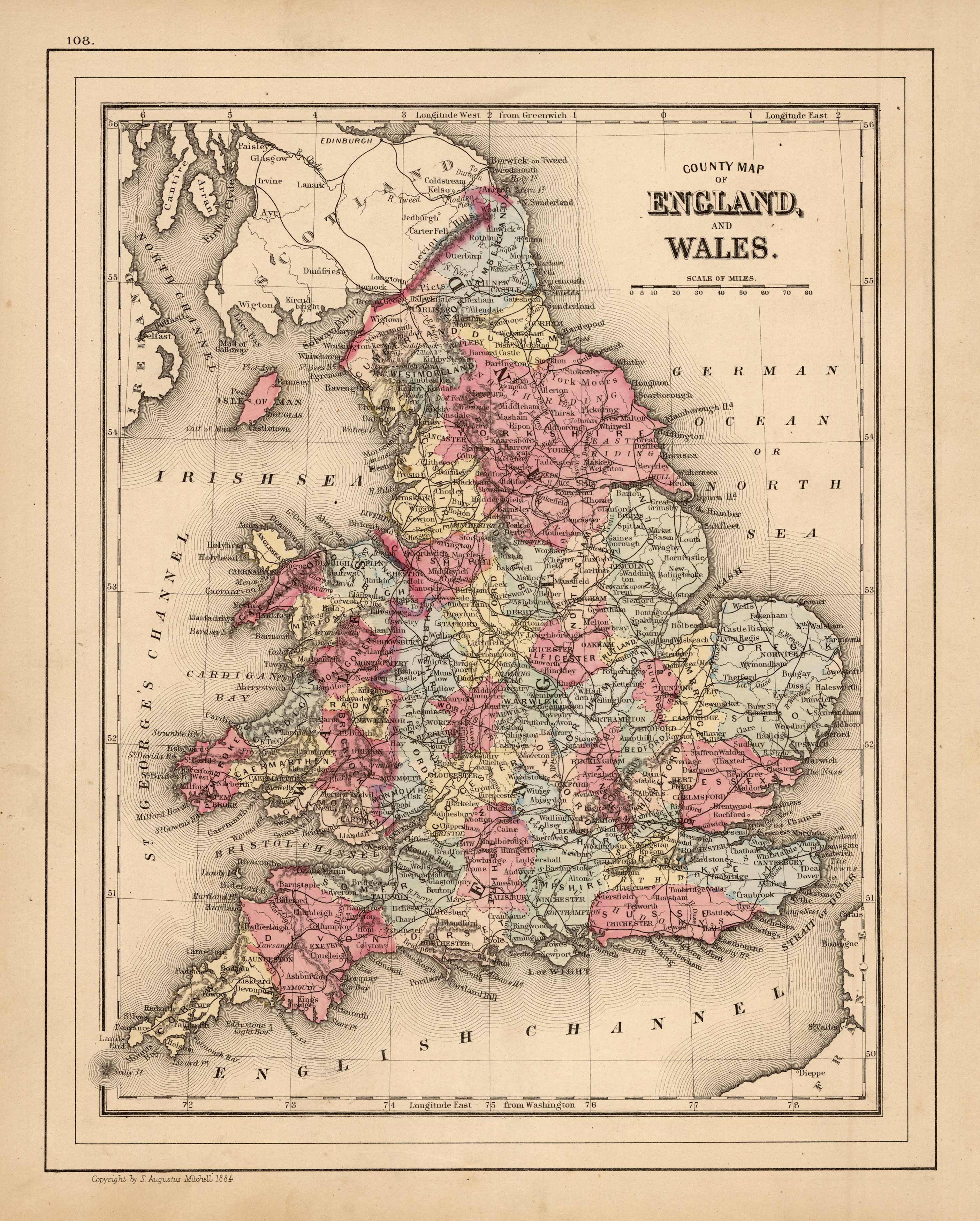 County Map of England and Wales County Map of England and Wales