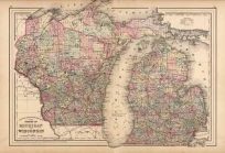 County and Township Map of the States of Michigan and Wisconsin