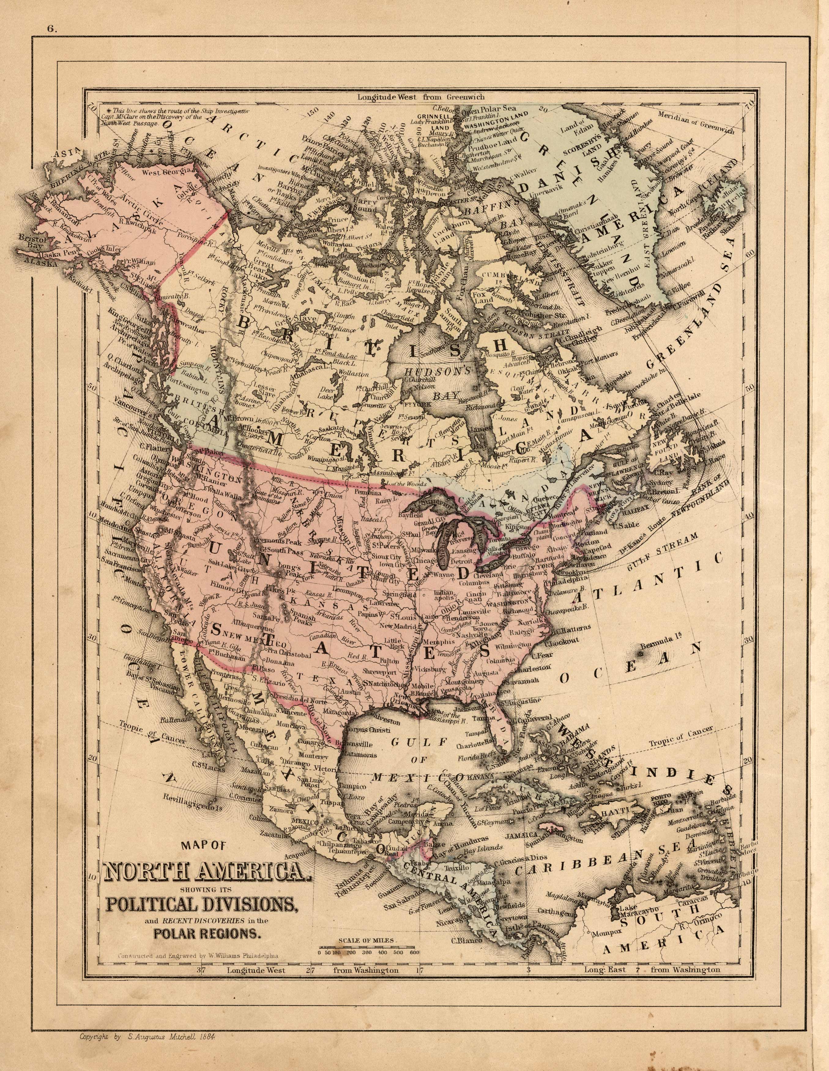 Map of North America Map of North America