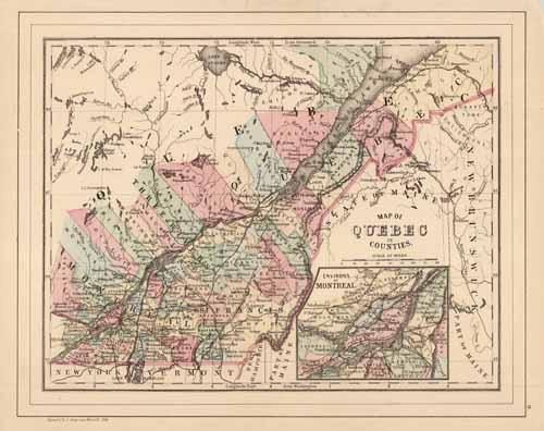 Map of Quebec in Counties