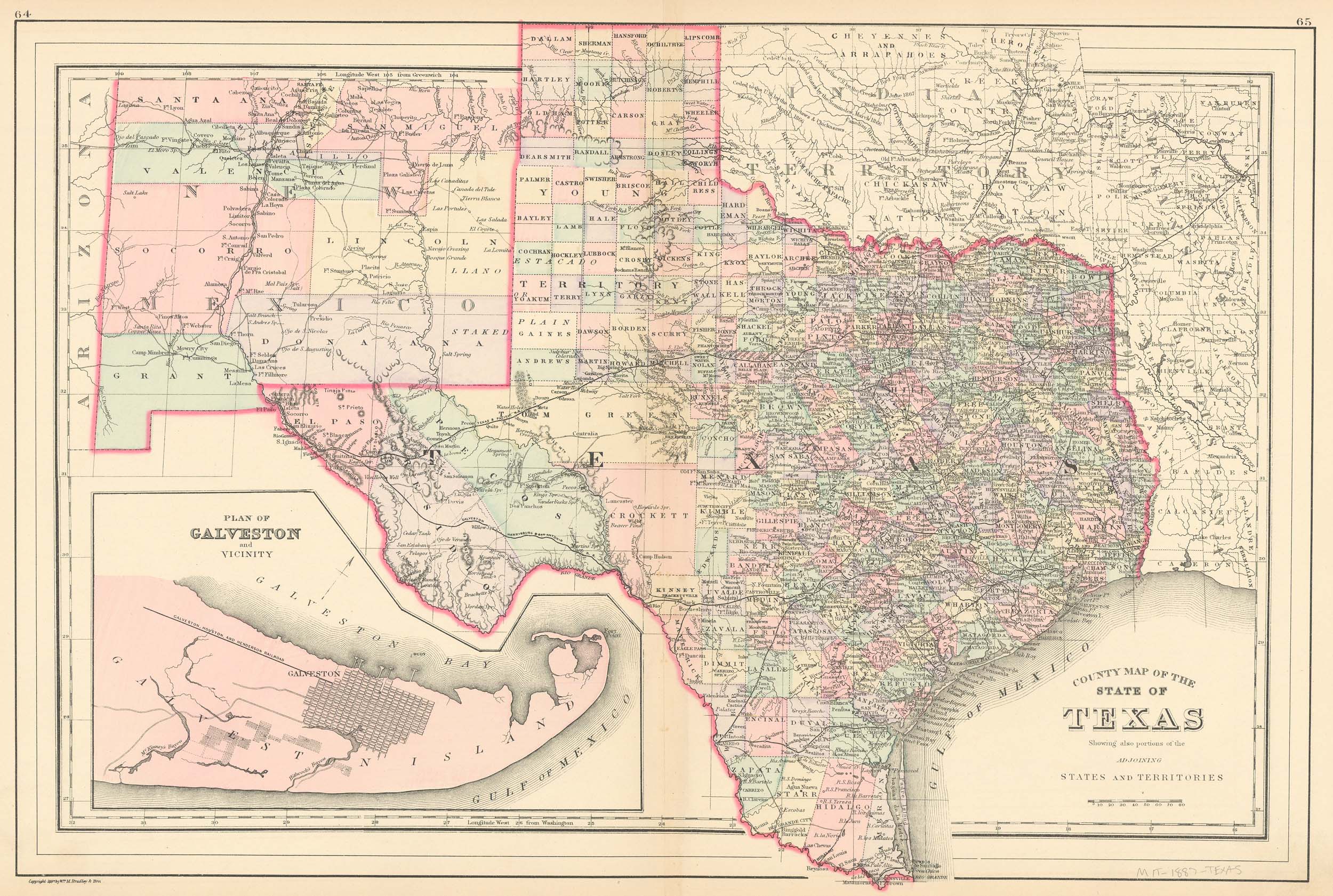 County Map of the State of Texas - Art Source International