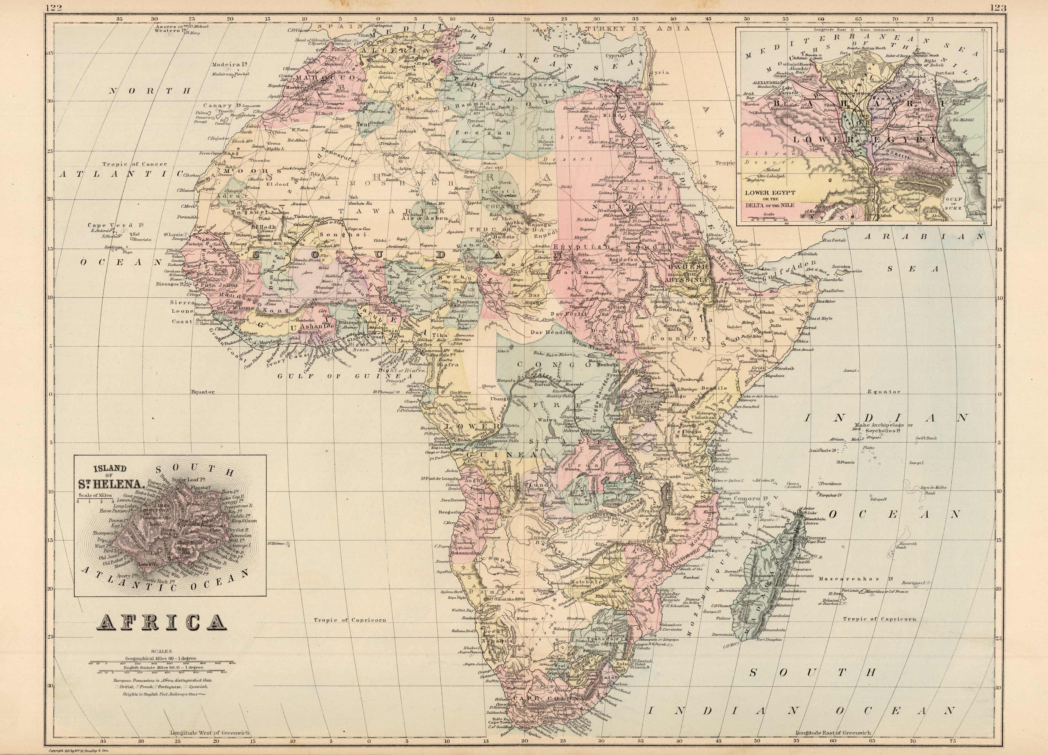 Africa (with inset maps of the Island of St. Helena and the Nile Delta) Africa (with inset maps of the Island of St. Helena and the Nile Delta)