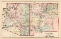 County and Township Map of Arizona and New Mexico
