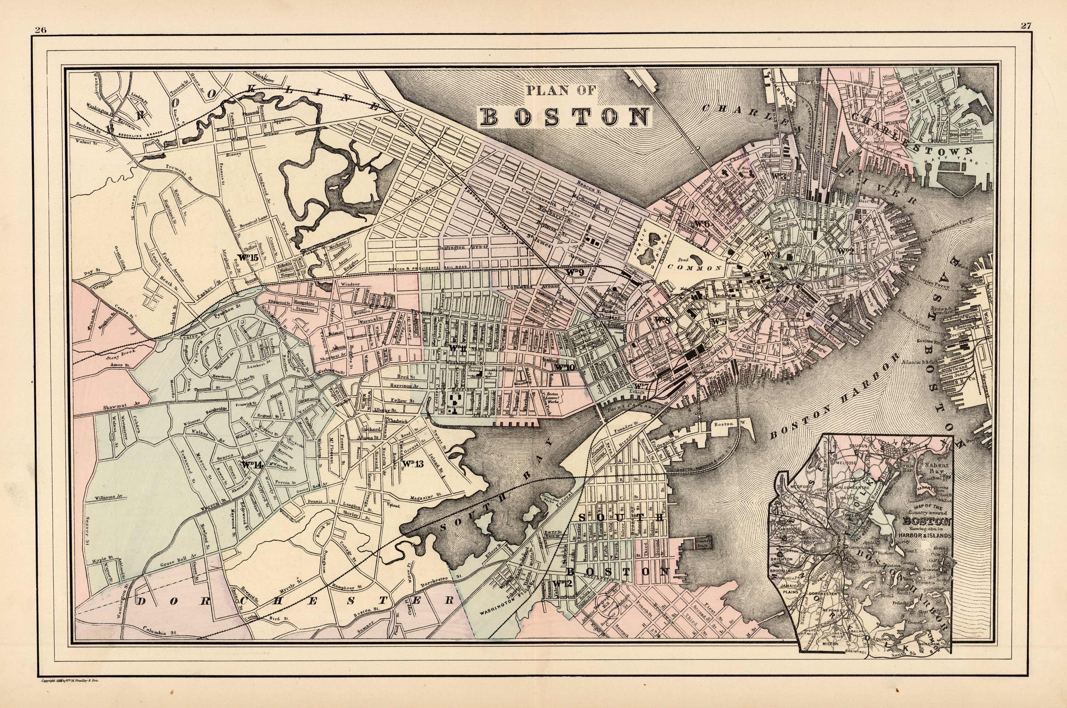 Plan of Boston - Art Source International