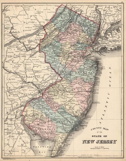 County Map of the State of New Jersey