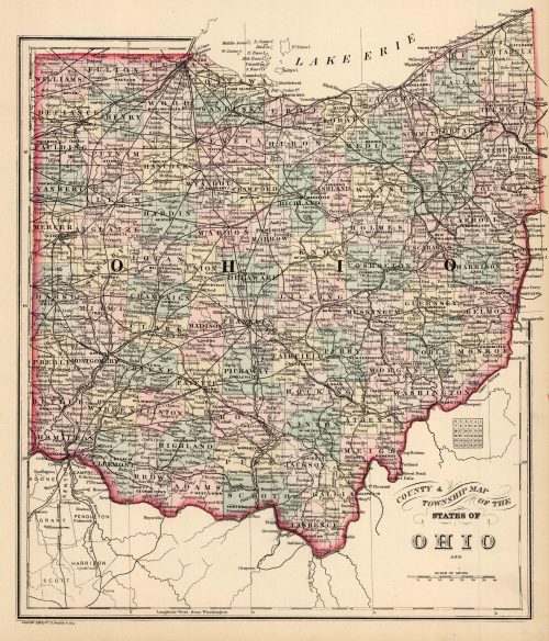 County & Township Map of the State of Ohio