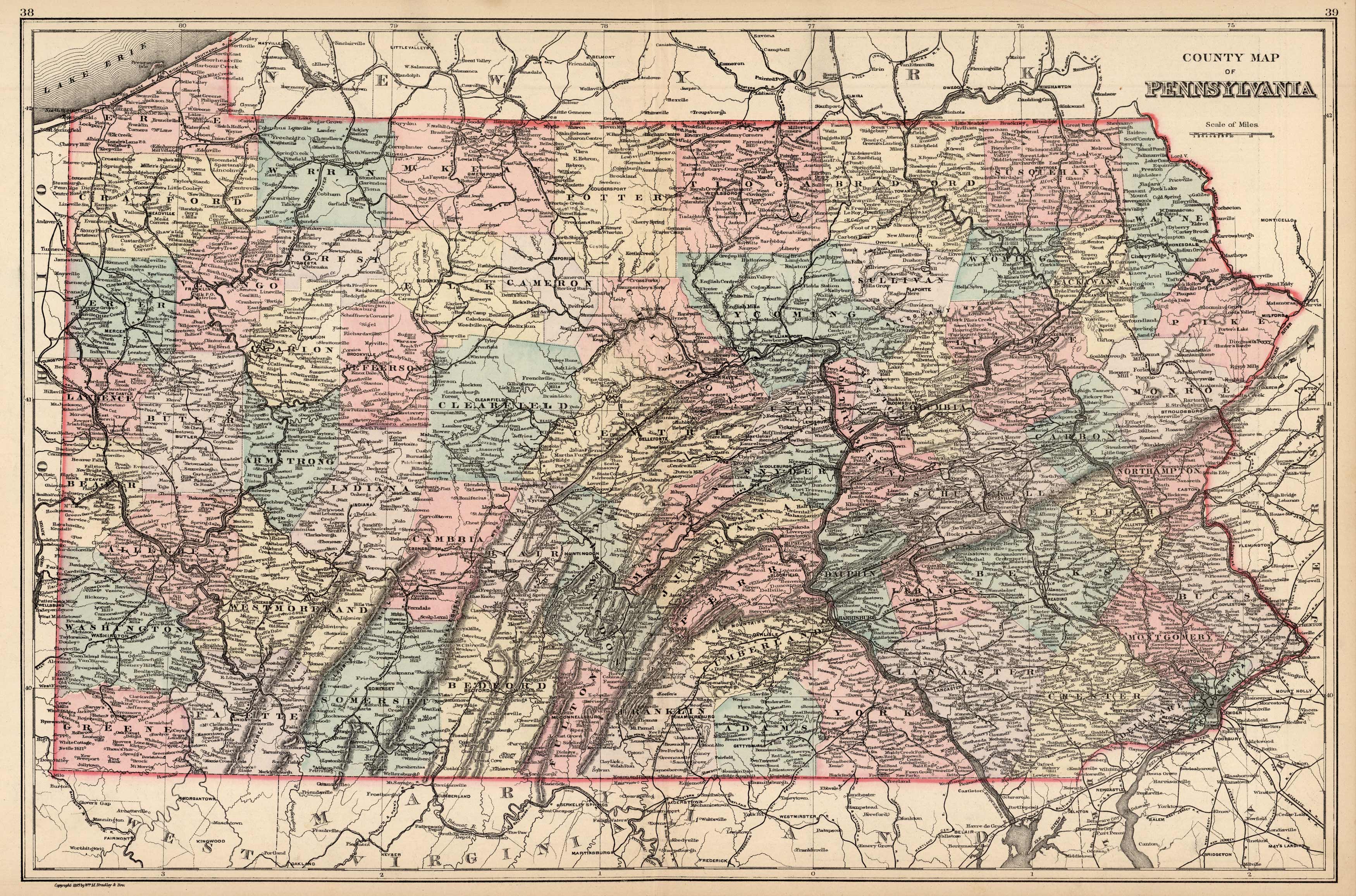 County Map of Pennsylvania