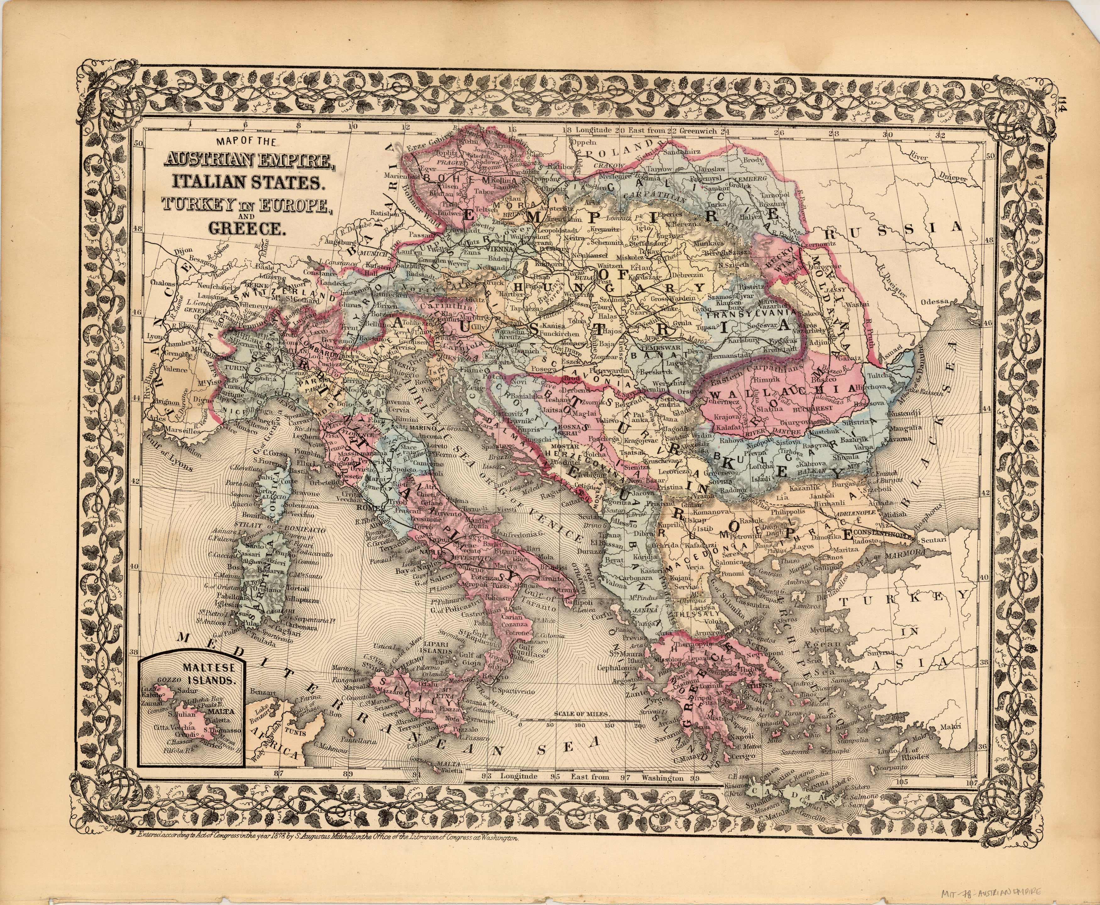 Map of the Austrian Empire Map of the Austrian Empire