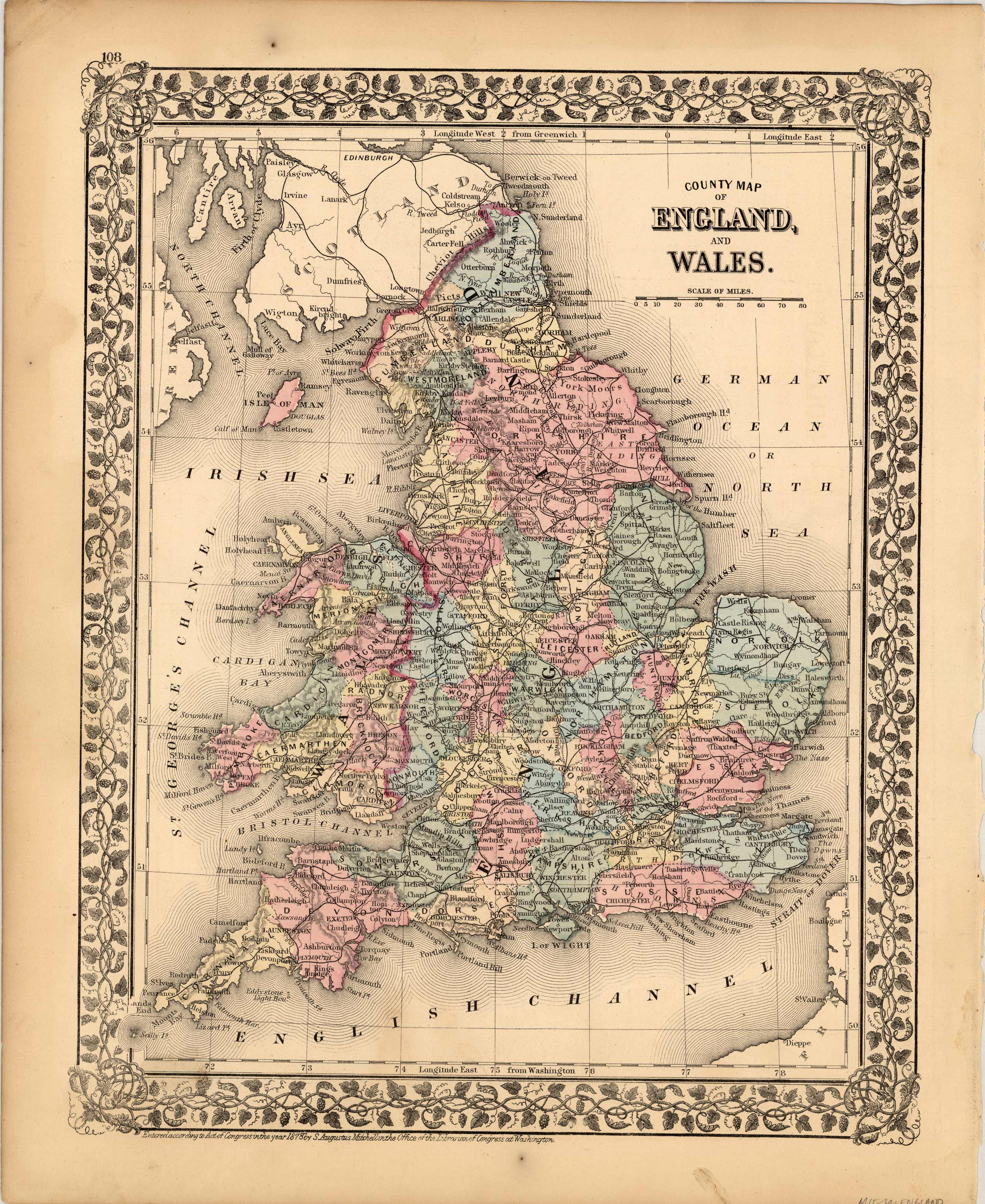 County Map of England and Wales County Map of England and Wales