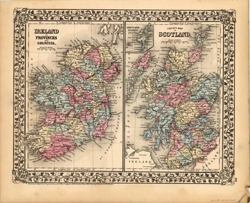 Ireland in Provinces and Counties - County Map of Scotland