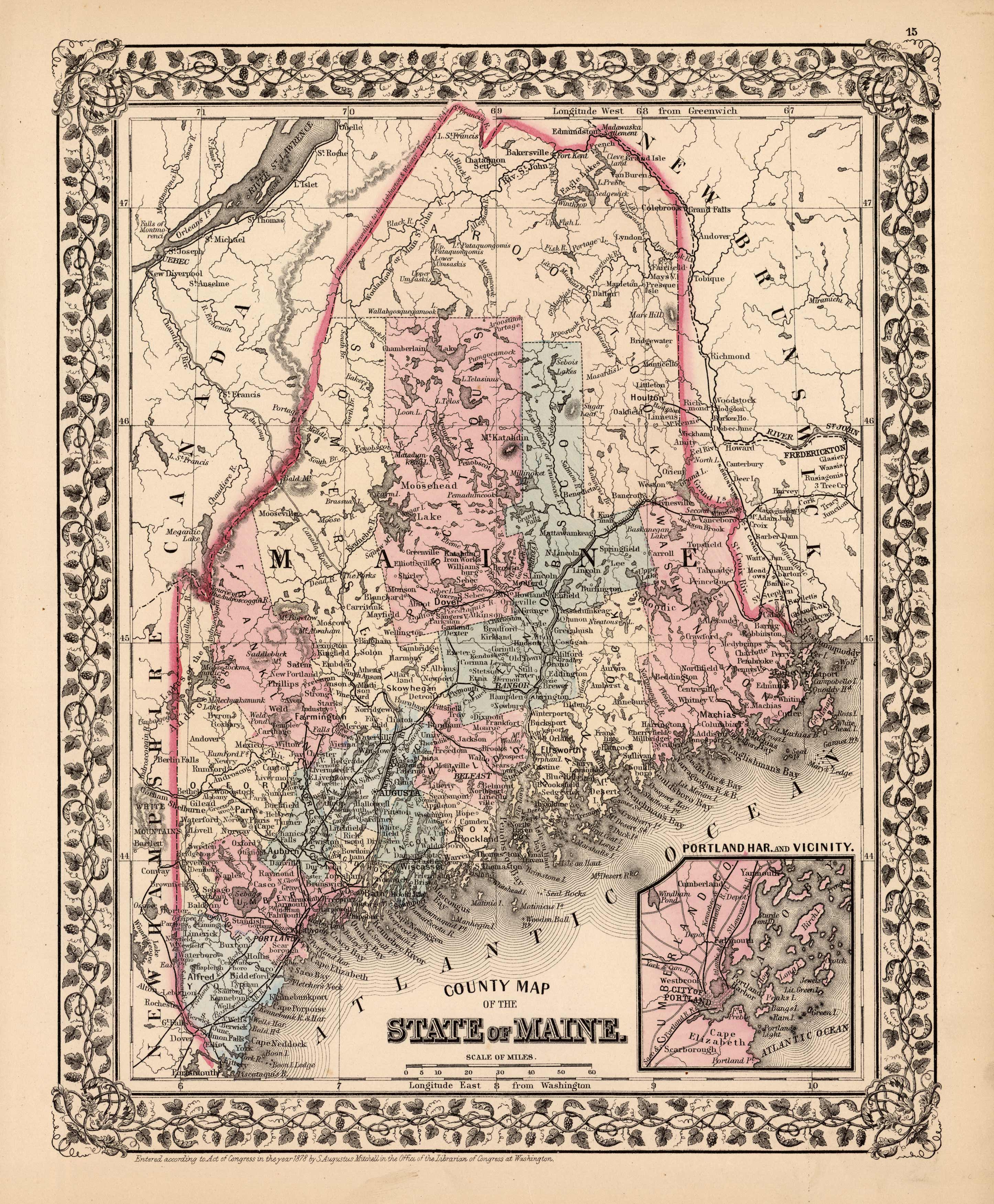 County Map of the State of Maine