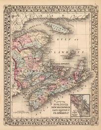 County Map of Nova Scotia New Brunswick Cape Brenton Id. and Pr.Edward Id.