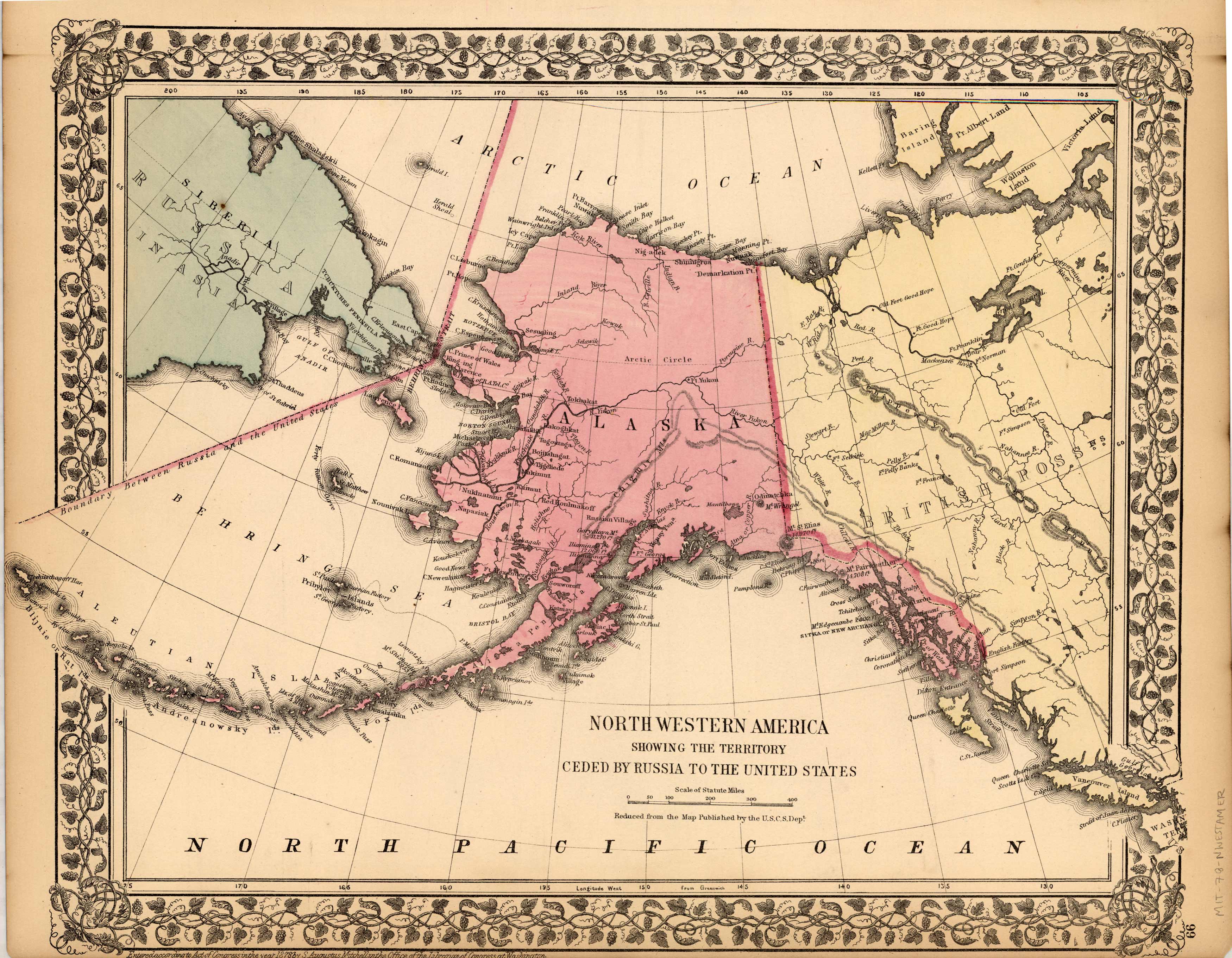 Northwestern America Showing the Territory ceded by Russia to the United States
