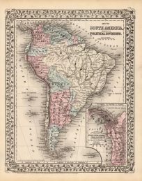 Map of South America Showing its Political Divisions