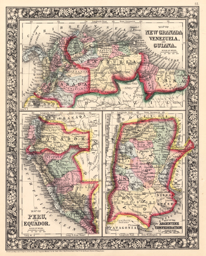 Map of New Granada, Venezuela, Guiana, Peru, Ecuador, and the Argentine ...