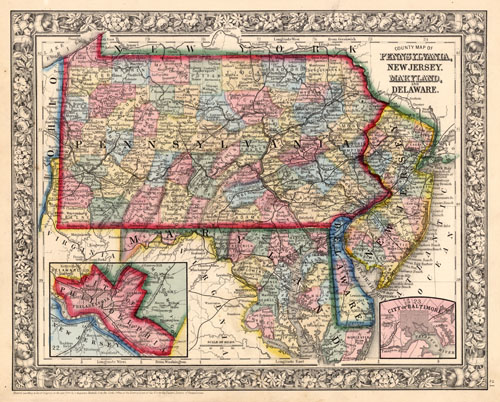 County Map of Pennsylvania