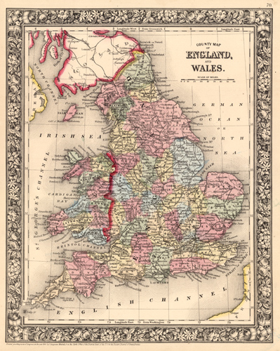 County Map of England and Wales