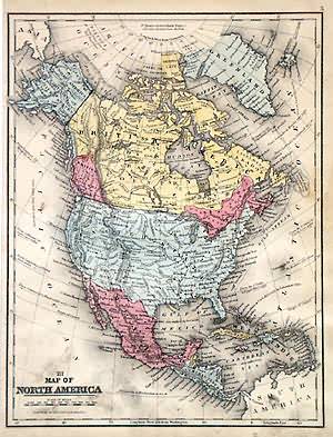 Map of North America Map of North America