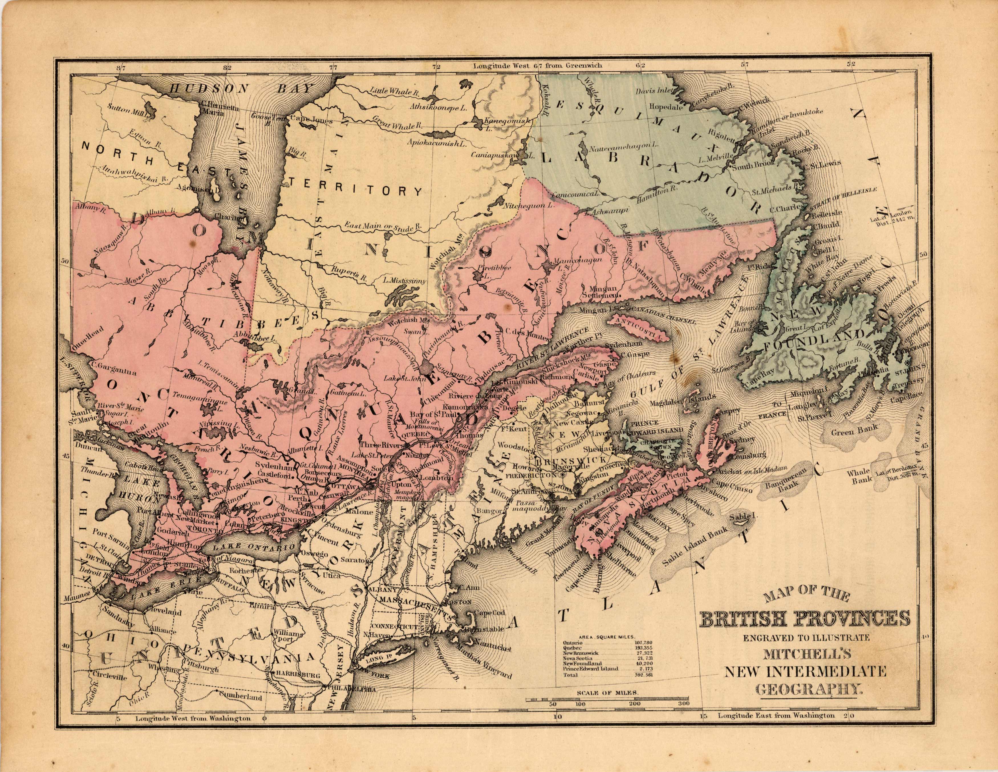 Map of the British Provinces Map of the British Provinces