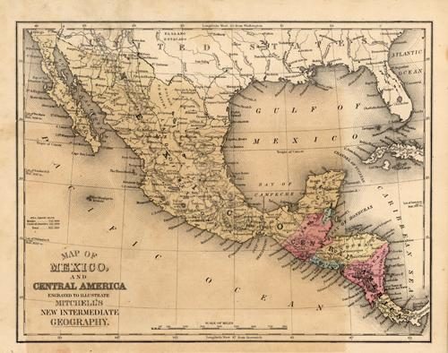 Map of Mexico and Central America