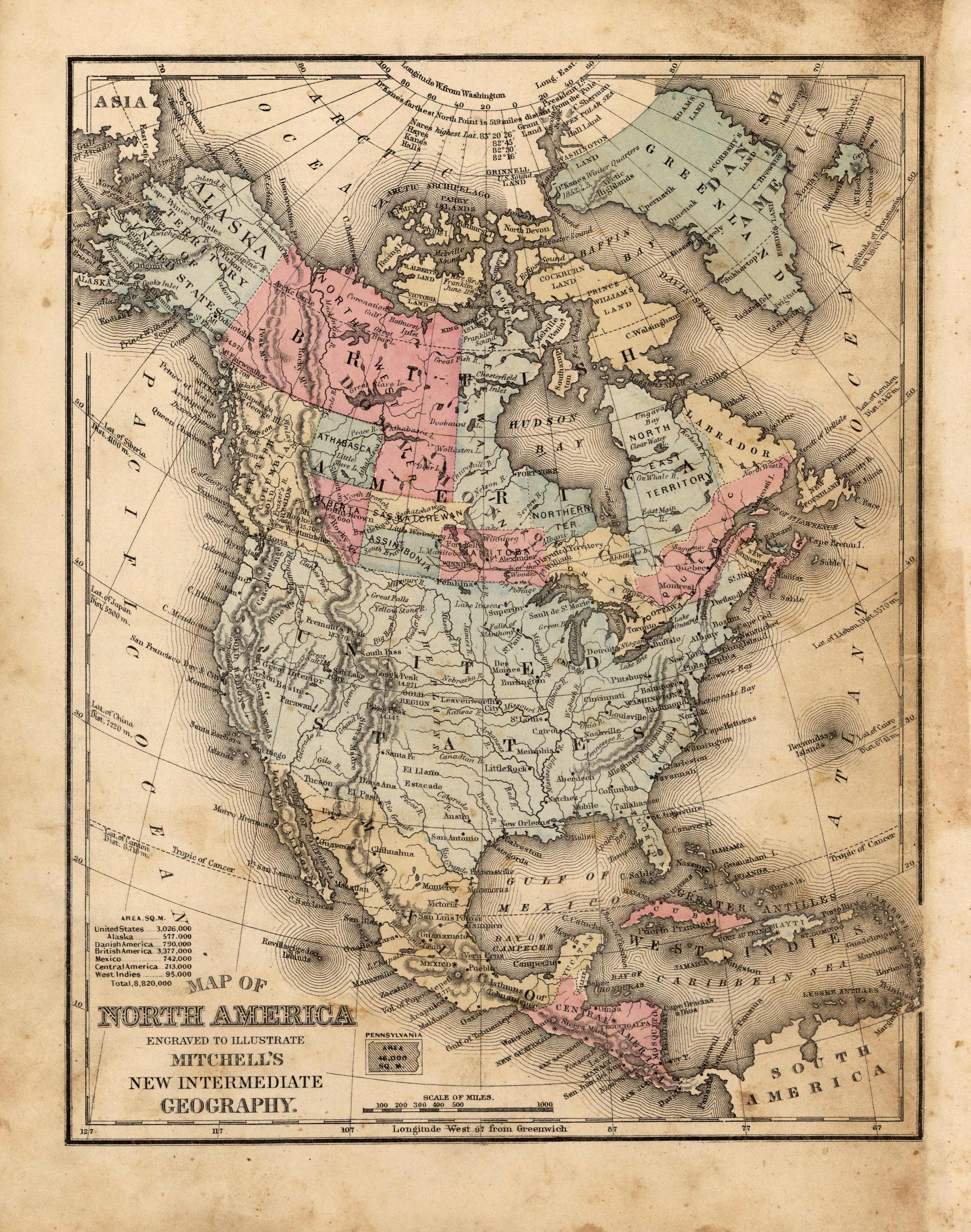 Map of North America - Art Source International