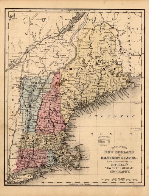 Map of the New England or Eastern States