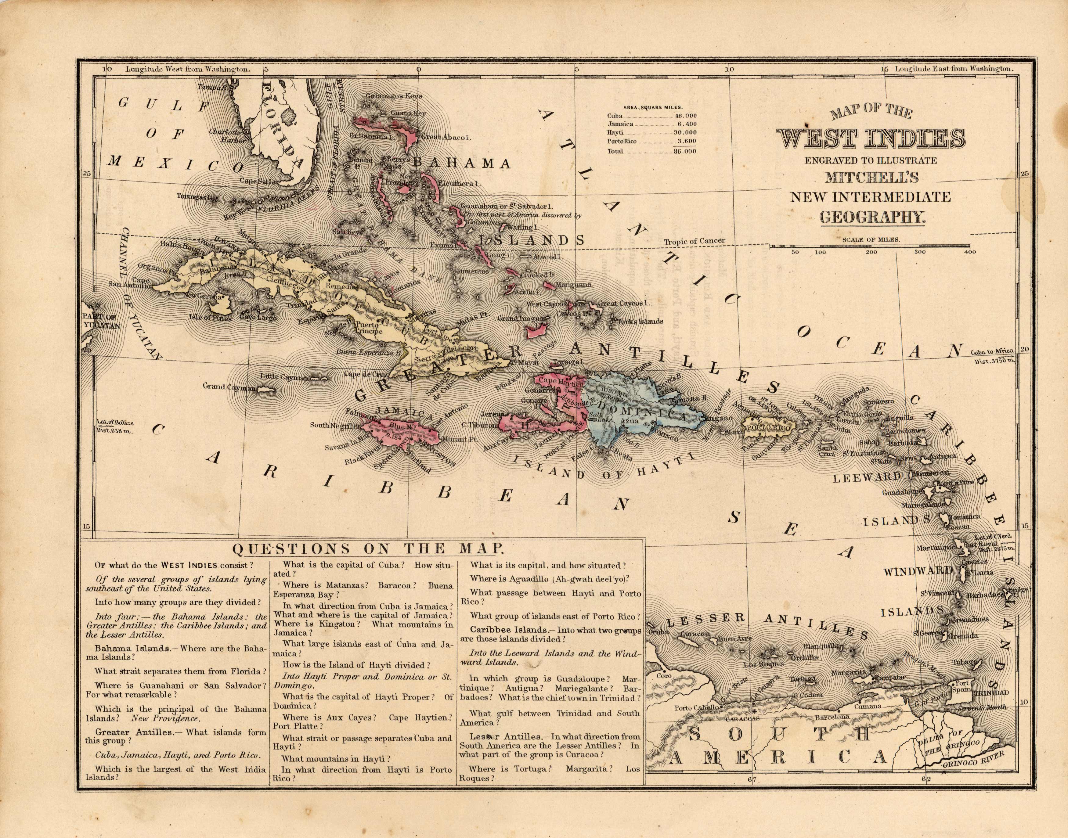 Map Of The West Indies Art Source International   MIT1 1881 WESTINDIES 