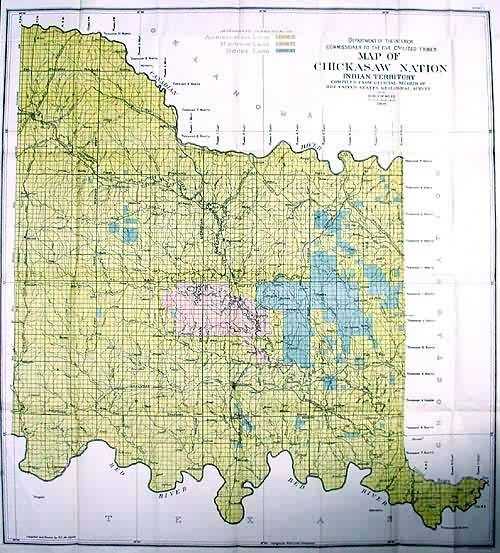 Map of the Chickasaw Nation - Indian Territory