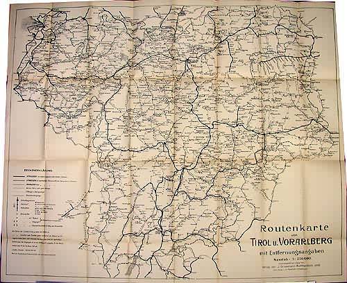 J. G. Thoniï¿½s Routen-Karte von Tirol u. Vorarlberg