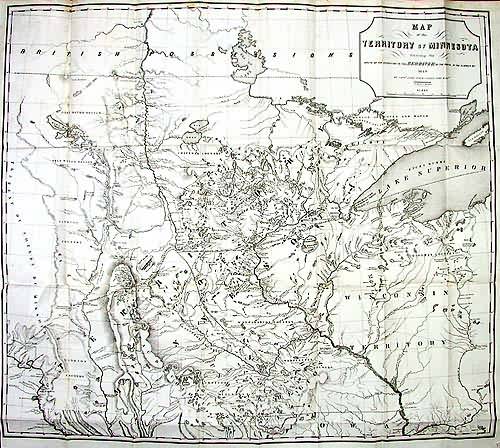 Map of the Territory of Minnesota Exhibiting the route of the expedition to the Red River of the North Map of the Territory of Minnesota Exhibiting the route of the expedition to the Red River of the North