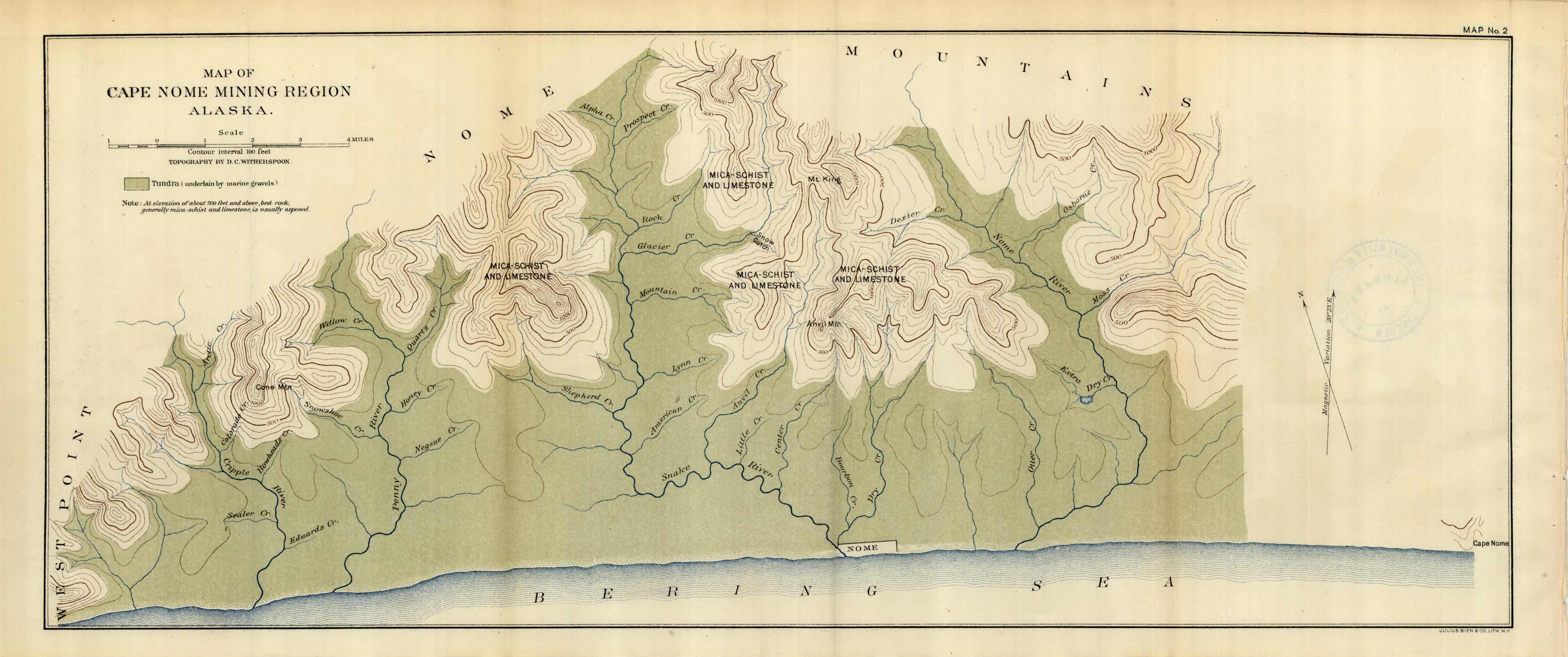 Map of Cape Nome Mining Region Map of Cape Nome Mining Region