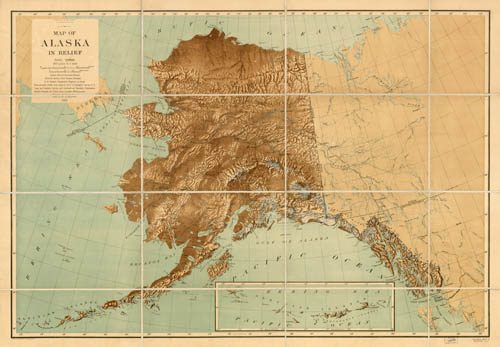 Map of Alaska in Relief