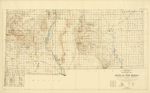Topographic Map of the State of New Mexico (Southern)