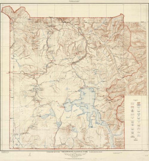 Topographic Map of the Yellowstone National Park