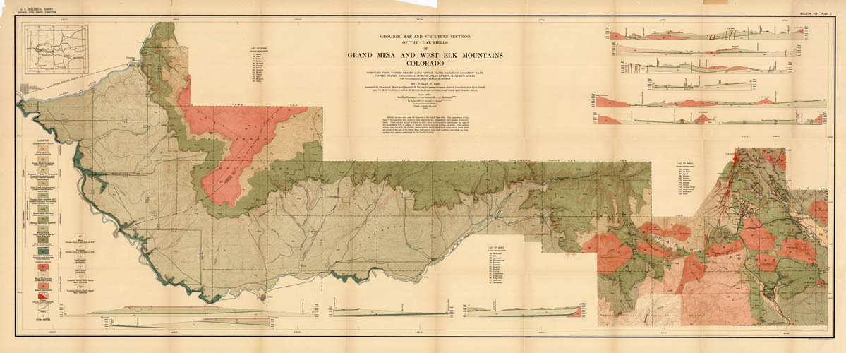 Geologic Map and Structure Sections of the Coal Fields of Grand Mesa and the West Elk Mountains