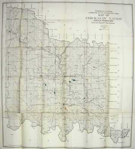 Map of Chickasaw Nation Indian Territory