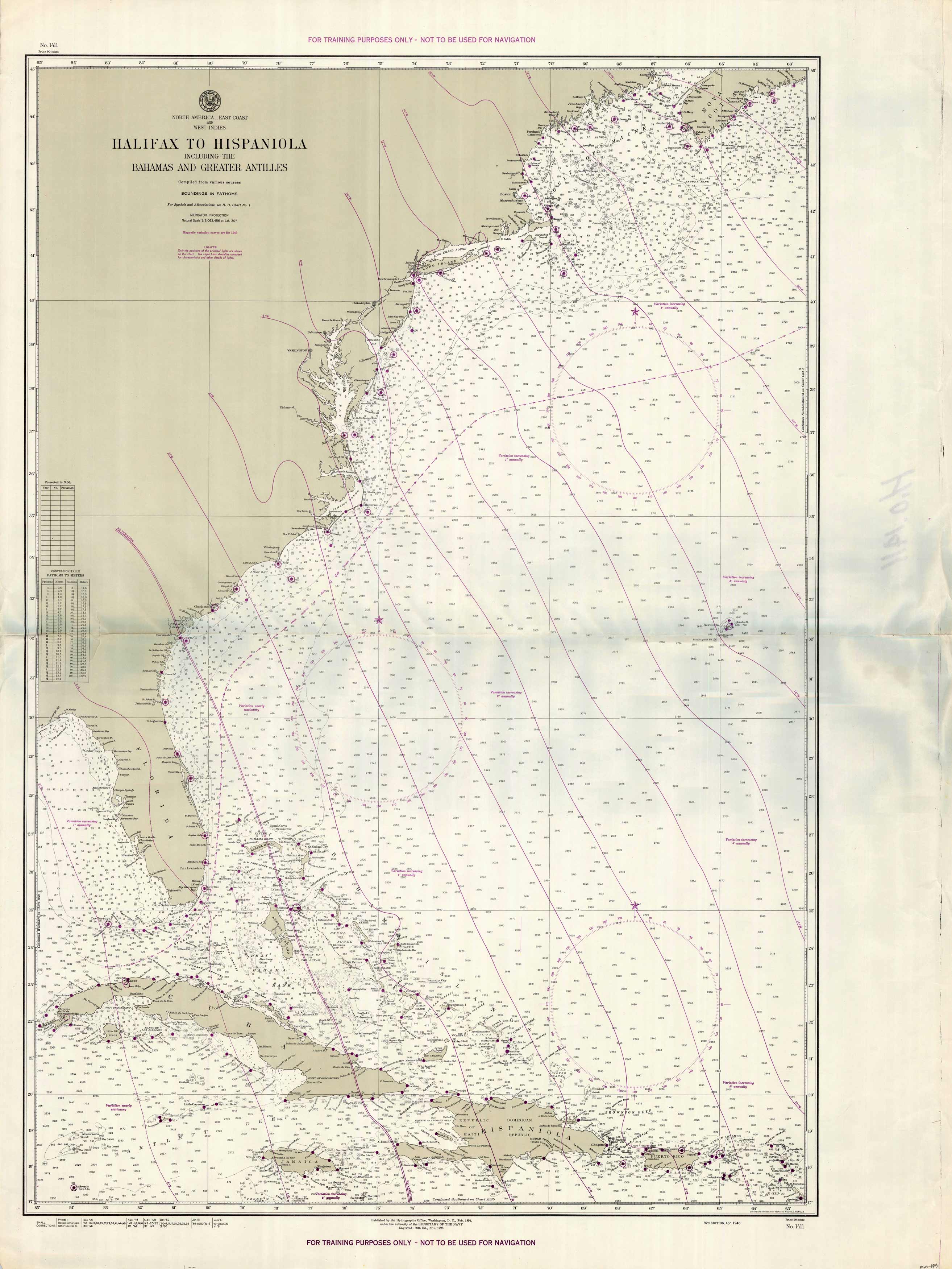 North America - East Coast and West Indies - Halifax to Hispaniola including the Bahamas and Greater Antilles