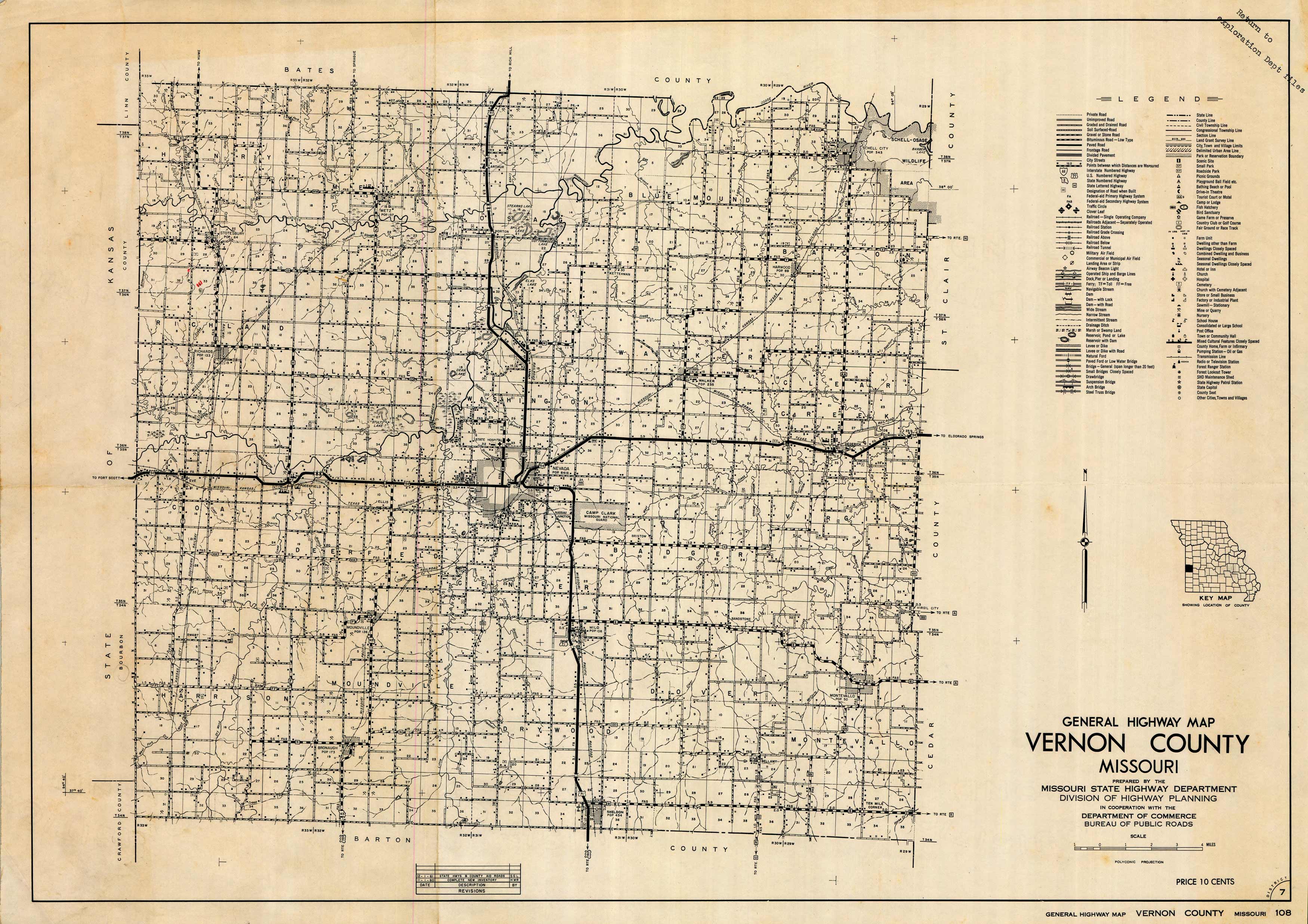 Missouri - General Highway Map - Vernon County