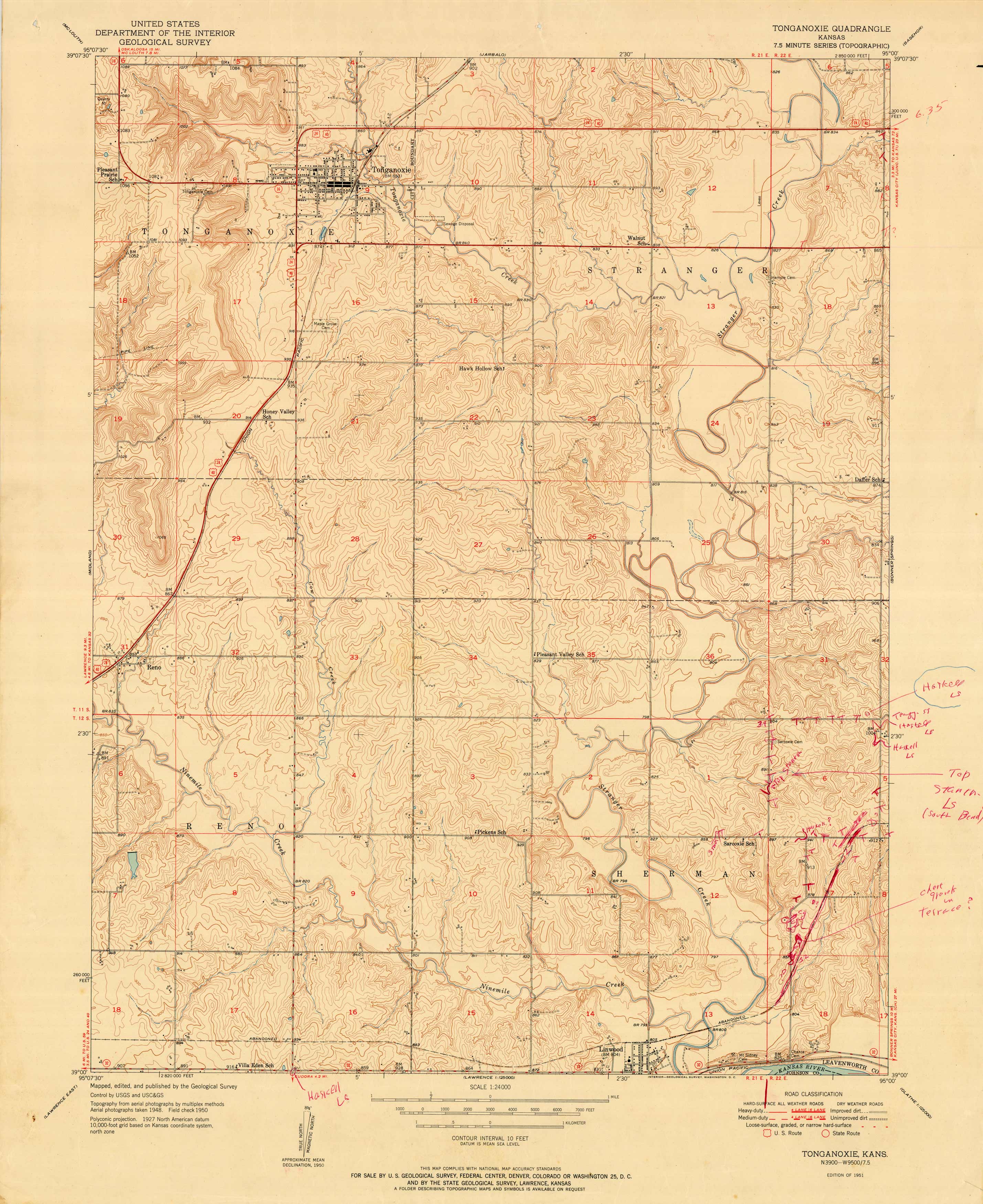Kansas - Tonganoxie Quadrangle
