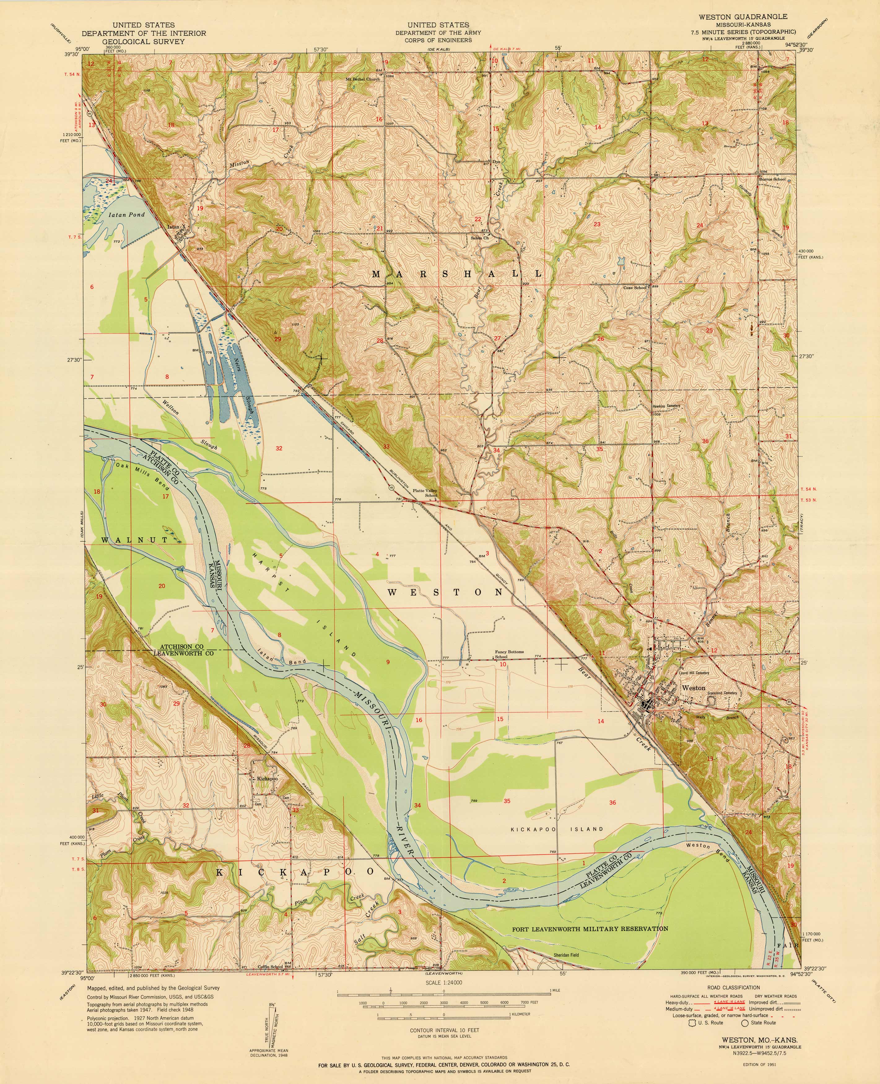 Kansas / Missouri - Weston Quadrangle