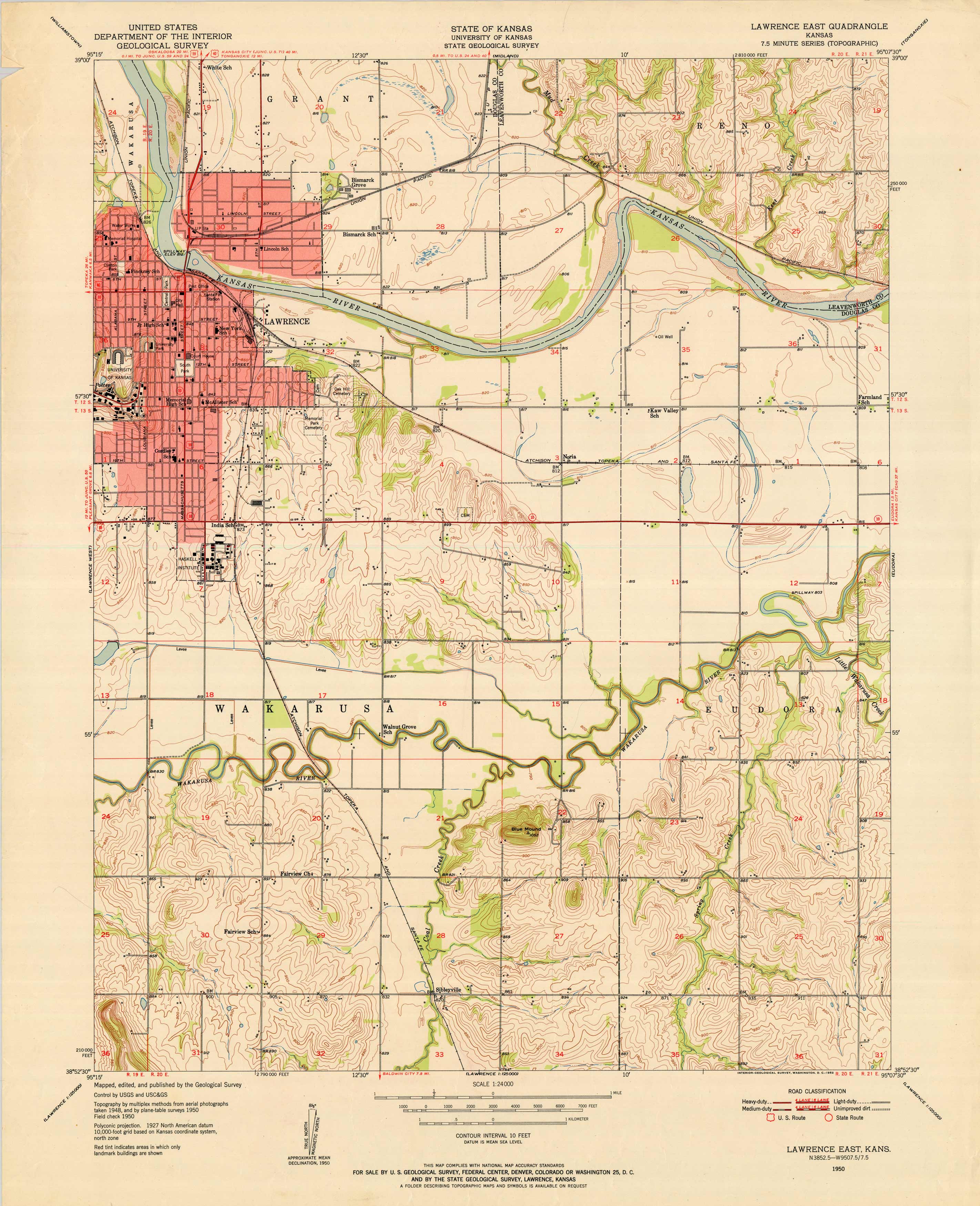 Kansas - Lawrence East Quadrangle